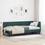 vidaXL Cadru de pat colțar Verde &icirc;nchis 80 x 200 cm Catifea
