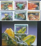 REPUBLiCA CONGO-cristale,minerale-serie 6 v.+ 1 colita-NEDANTELATE- MNH**-RDC 021A