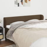 VidaXL Tăblie de pat cu aripioare maro &icirc;nchis 163x23x78/88 cm textil