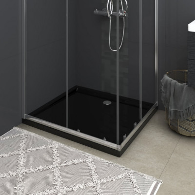 vidaXL Cădiță de duș dreptunghiulară din ABS, negru, 80x90 cm foto
