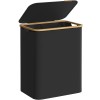 SONGMICS Cos de rufe textil, pliabil, cu 2 compartimente detasabile, 130L, 52x39x71 cm, negru Household NewTrend