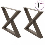 VidaXL Picioare pentru masă de cafea, 2 buc., oțel natural, 70x (42-43,3) cm 4012715