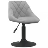 vidaXL Scaun de bar, gri deschis, catifea