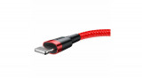 Baseus Lightning Cafule Cablu de date și &icirc;ncărcare pentru iPhone 1.5A 2m roșu roșu (CALKLF-C09)