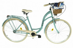 Bicicleta dama cu cos rachita Davi&amp;reg; Lila 1 viteze Roata 28&amp;quot;, 160-185 cm inaltime, Albastru foto