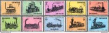 !!! SAN MARINO - LOCOMOTIVE 1964 , 10 VALORI , SERIE COMPLETA - MNH / TRANSPORT, Transporturi, Nestampilat