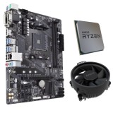 Placa de baza Gigabyte GA-A320M-S2H AM4 mATX cu Ryzen 3 3200G si cooler