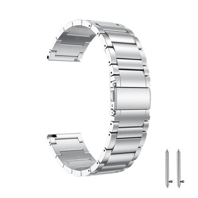 Curea metalica compatibila Ticwatch 1, telescoape Quick Release, 22mm, Silver foto
