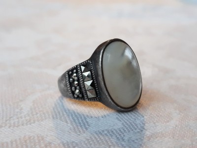 INEL argint SIDEF ornat cu MARCASITE splendid VECHI vintage ELEGANT de efect RAR foto