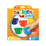 Set 6 creioane colorate cerate, Carioca, Baby Teddy