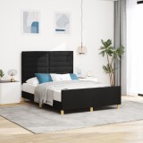 VidaXL Cadru de pat, negru, 140x200 cm, textil