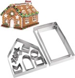 Set de 10 forme pentru prajituri de Craciun Otes, 0tel inoxidabil, argintiu