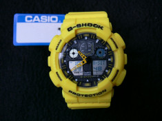 CEAS SPORT CASIO G-SHOCK GA-100 LEMON YELLOW-NOU-BACKLIGHT-CALITATE PESTE PRET foto