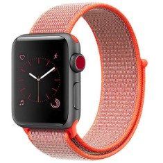 Curea iUni compatibila cu Apple Watch Ultra/SE/8/7/6/5/4/3/2/1, 40mm, Nylon Sport, Woven Strap, Electric Orange