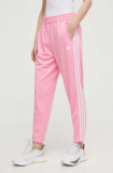 Adidas Performance pantaloni de antrenament Training Essentials culoarea roz, cu imprimeu IS3968