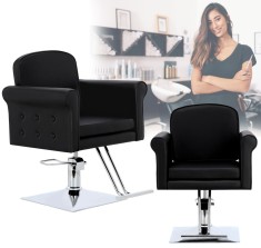 Scaun de coafat Jade hidraulic rotativ pentru salonul de coafură Suport cromat scaun de coafor