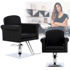 Scaun de coafat Jade hidraulic rotativ pentru salonul de coafură Suport cromat scaun de coafor