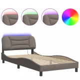 Cumpara ieftin Cadru de pat cu LED fara saltea Hvar Taupe 100x200 cm Material