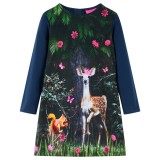 Rochie pentru copii cu maneci lungi, bleumarin, 116 GartenMobel Dekor, vidaXL