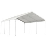 Outsunny Garaj 5x6m, Portabil, Cadru din Oțel Galvanizat pentru Mașini/Camioane, Crem | Aosom Romania