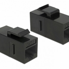 Cupla Keystone RJ45 Cat.6 UTP Negru, Delock 86629