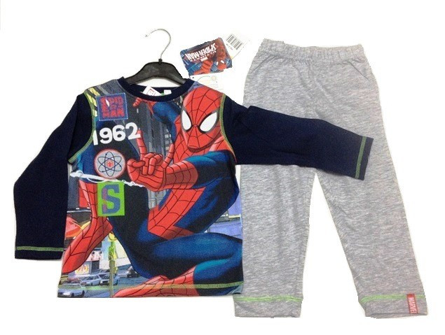 Pijama albastru cu gri Spiderman 8ani (128cm)