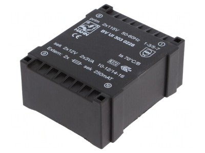 Transformator &amp;icirc;ncapsulat 6VA 12V 250mA foto
