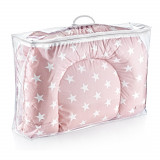 Saltea reductor BabyNest cu pernuta si plasa insecte Sleep Safe Pink, BabyJem