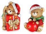 Set 2 figurine Craciun Ursuleti polirasina multicolora cu leduri cm 10,5 x 11 x 16,5 H