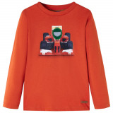 Tricou de copii m&acirc;neci lungi, portocaliu, 128