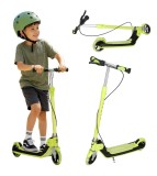 Trotineta Copii Pliabila LED Verde Neon cu 2 Frane Reglabila 100 kg