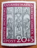 GERMANIA -1951-ANIV. &#039;&#039;700 ANI Biserrica SFANTA-MARIA-VITRALIU&#039;&#039;-Cat Mi. nr.140=190e!!!!!-Timbru MH,NESTAMPIL.-VEZI SCAN, Nestampilat