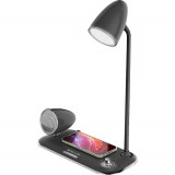 Cumpara ieftin Incarcator wireless si lampa birou Tellur Nostalgia, 15W, Boxa Bluetooth 5W, Negru