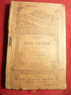 Lessing- Natan Inteleptul -BPT1134-1135 trad.I.Stoleru Universala Alcalay ,192p foto