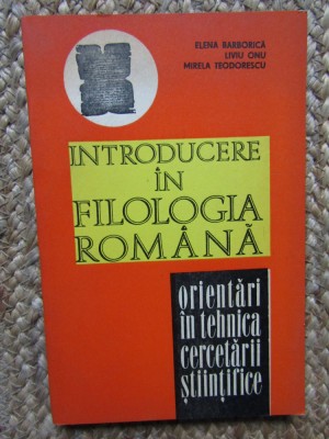 Elena Barborica - Introducere in filologia romana foto