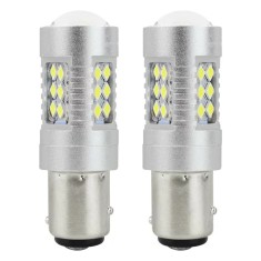 Bec Led 24SMD 3030 12/24V Pozitie frana 1157 P21/5W BAY15d Canbus 2buc - Alb Garage AutoRide foto