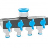 Conector furtun cu 4 cai Aquacraft, prindere 1/2 inch