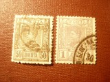 2 Timbre Serbia 1890 Rege Alexander I , 50 para si 1 dinar stampilate