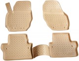 Set de 4 covorase bej cauciuc 3D stil tavita premium pentru Volvo V70, XC70, S80 II 2006-2016