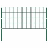 vidaXL Panou de gard cu st&acirc;lpi din fier, verde, 176,5x80 cm