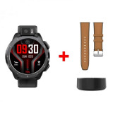 Cumpara ieftin Smartwatch Kospet Optimus 2 Negru, IPS 1.6 , Sony 13MP, 4GB Ram, 64GB ROM, GPS, Android 10.7, 1260mAh+1000mAh, Bratara rezerva piele maro