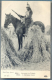 AX 121 CP VECHE INTERBELICA -MILITARA- ANUL 1914 -CALARET ECHIPAT DE LUPTA