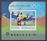 ROMANIA 1972 LP 798 OLIMPIADA MUNCHEN COLITA DANTELATA MNH, Nestampilat