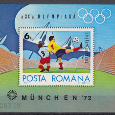 ROMANIA 1972 LP 798 OLIMPIADA MUNCHEN COLITA DANTELATA MNH