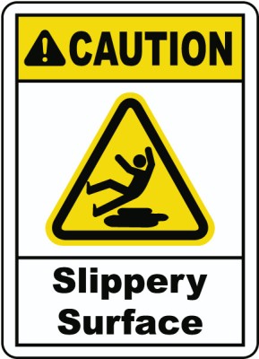 Caution Slippery Surface Sign foto