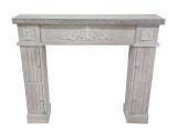 Cumpara ieftin Masca decorativa semineu lemn gri alb 120 x 23,5 x 101 cm