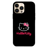 Husa compatibila cu Apple iPhone 15 Pro Max, Viceversa, model Hello kitty head sticker , Silicon, TPU, Transparent, Carcasa
