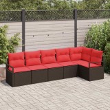 vidaXL Set de canapea 6 pcs Maro poliratan 3346404