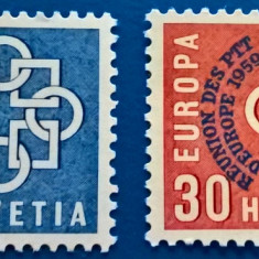 Switzerland 1959 Europa CEPT PTT overprint Mi.681-82 MNH AC.374