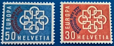 Switzerland 1959 Europa CEPT PTT overprint Mi.681-82 MNH AC.374 foto